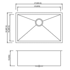 DAKOTA Dakota Plumbing Products DSZ-2718 Undermount Kitchen Sink