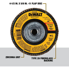 DEWALT Dewalt DWA8206H Type 29 Flap Disc 4.5 in 40 Grit