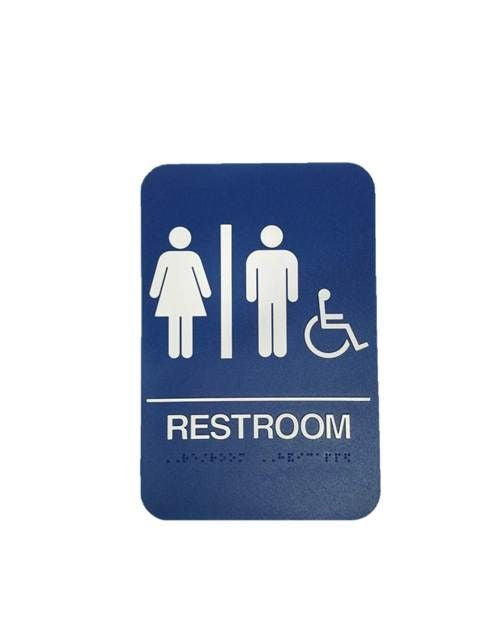 DON-JO Don-jo HS907032 Ada Bathroom Sign Blue Finish