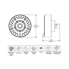 BRIZO Brizo 87292-PN-2.5 Linear Round H2Okinetic Multi-Function Wall Mount Shower Head 2.5 GPM (5 in)