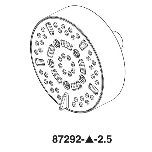 BRIZO Brizo 87292-PN-2.5 Linear Round H2Okinetic Multi-Function Wall Mount Shower Head 2.5 GPM (5 in)