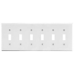 HUBBELL Hubbell Premise Wiring P6W 6-gang Toggle Wallplate