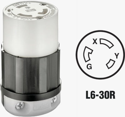 LEVITON Leviton R61-C2623-0BX Locking Connector 30A 250V L6-30R