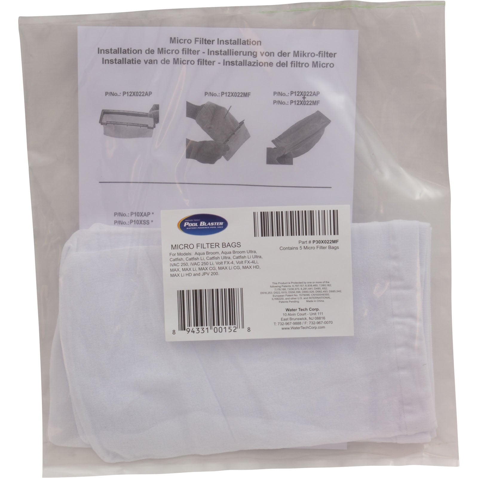 WATER TECH Water Tech P30X022MF Water Tech Pool Blaster Micro Filter Bags 5-Pack P30X022MF