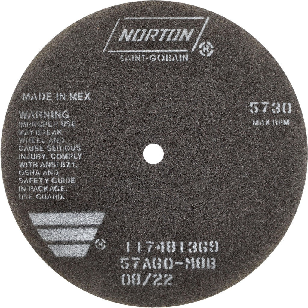 NORTON Norton 66253022702 Cut-off Wheel 8 in 60 Grit Aluminum Oxide