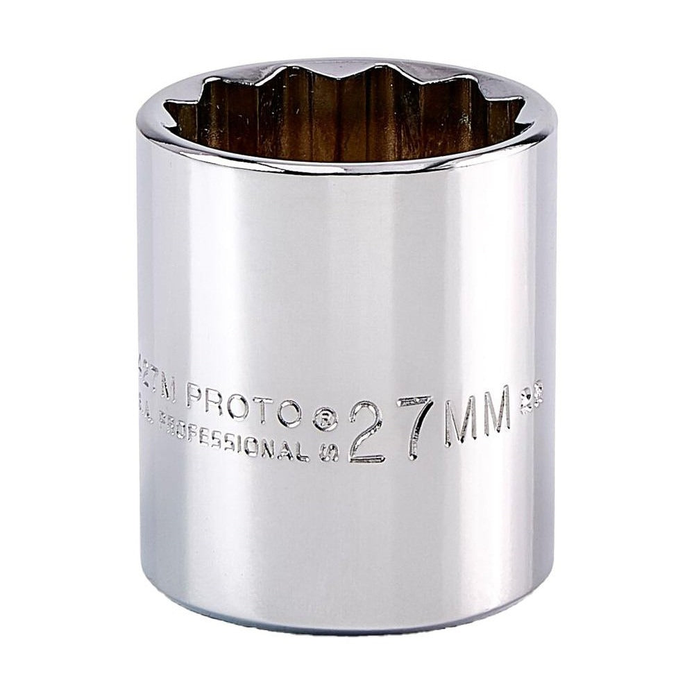 PROTO Proto J5427M Hand Socket 27mm 12-point 1/2 Drive