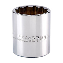 PROTO Proto J5427M Hand Socket 27mm 12-point 1/2 Drive