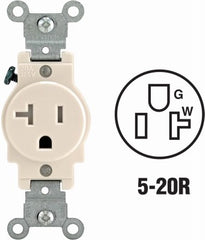 LEVITON Leviton R56-T5020-0TS 20A Tamper-resistant Single Outlet
