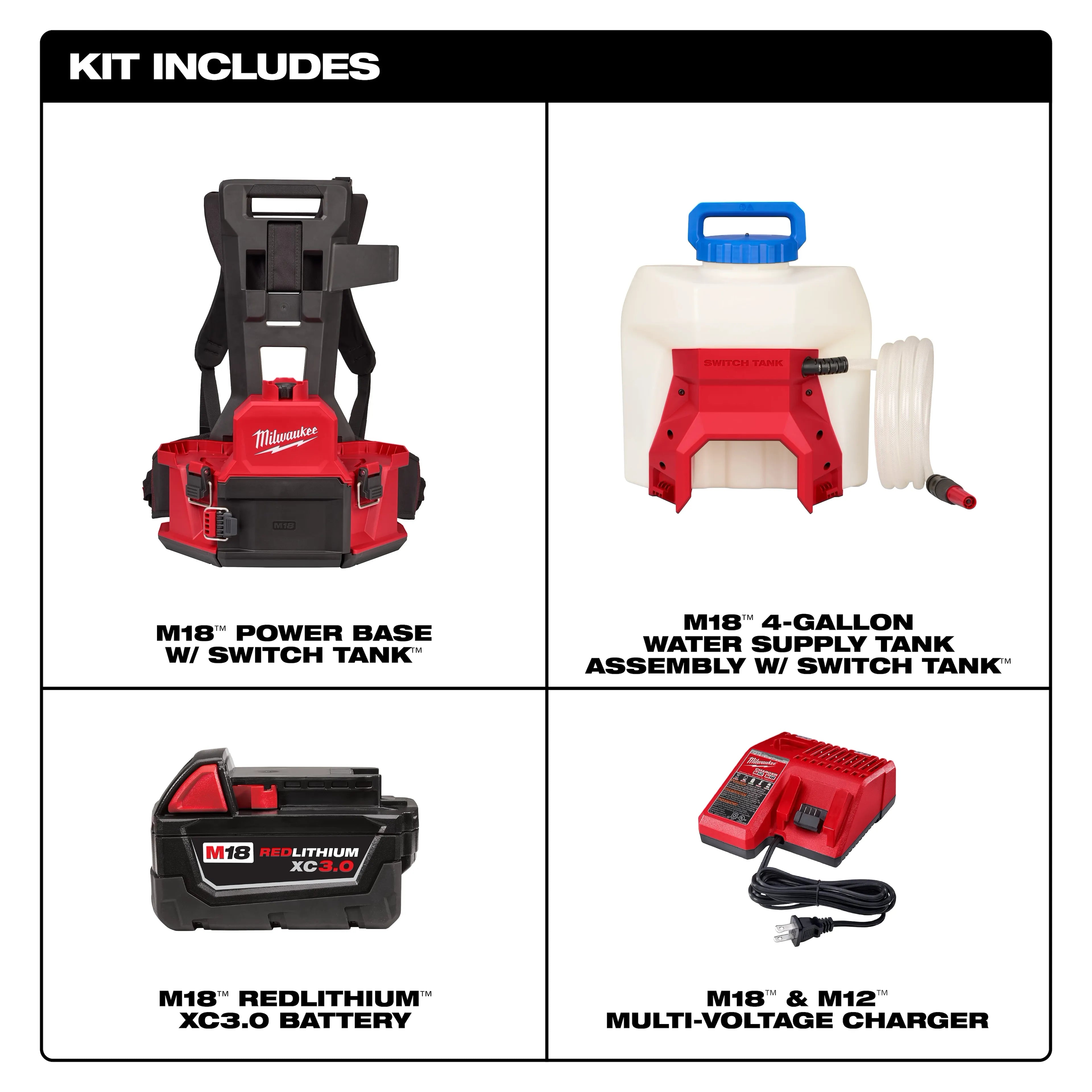 MILWAUKEE Milwaukee 3019-21WS M18 4-Gallon Water Supply Kit w/ Switch Tank 18V (4-Gallon)