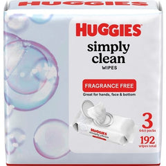 KIMBERLY-CLARK Kimberly-Clark KCC54483 Huggies Simply Clean Wipes 64/Packet (3 Pack)