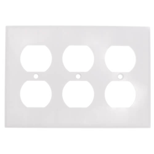 LEVITON Leviton 88030 3-Gang Smooth White Thermoset Device Mount Standard Duplex Receptacle Wallplate