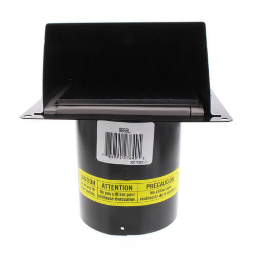 BROAN-NUTONE Broan-NuTone 885BL Wall Cap Steel Black - Fits 3 or 4 Inch Round Duct with Transition