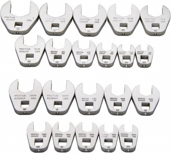 PROTO Proto J49000 20 Piece 3/8 Drive Crowfoot Wrench Set