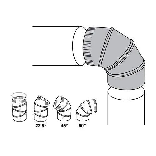 IMPERIAL Imperial GV0282-C 3-inch 90 degree Galvanized Adjustable Elbow (4-piece)