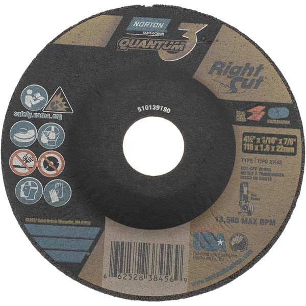 NORTON Norton 66252838456 Type 27 Grinding Wheel 4.5in 36 Grit