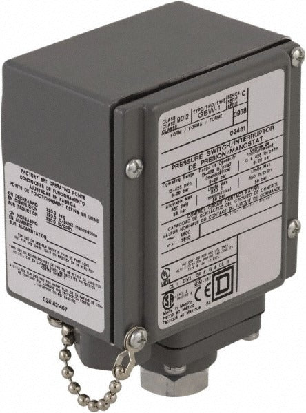 SCHNEIDER ELECTRIC Square D 9012GBW1 Pressure Switch 13-425 Psig Spdt-db