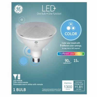 GE G E Lighting 93128353 PAR38 Led Bulb 9W Rgb 3-pack