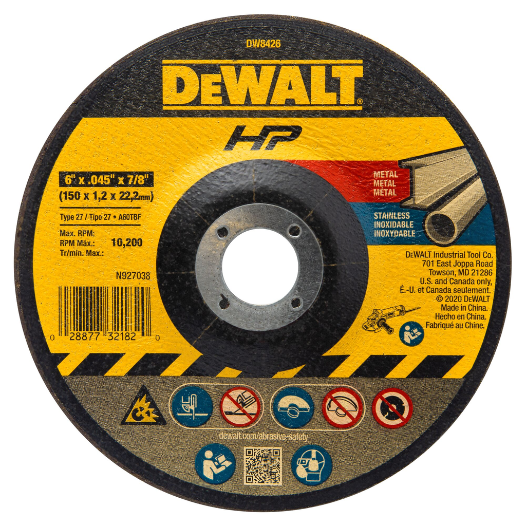 DEWALT DW8426 GRINDING & CUT OFF WHEELS