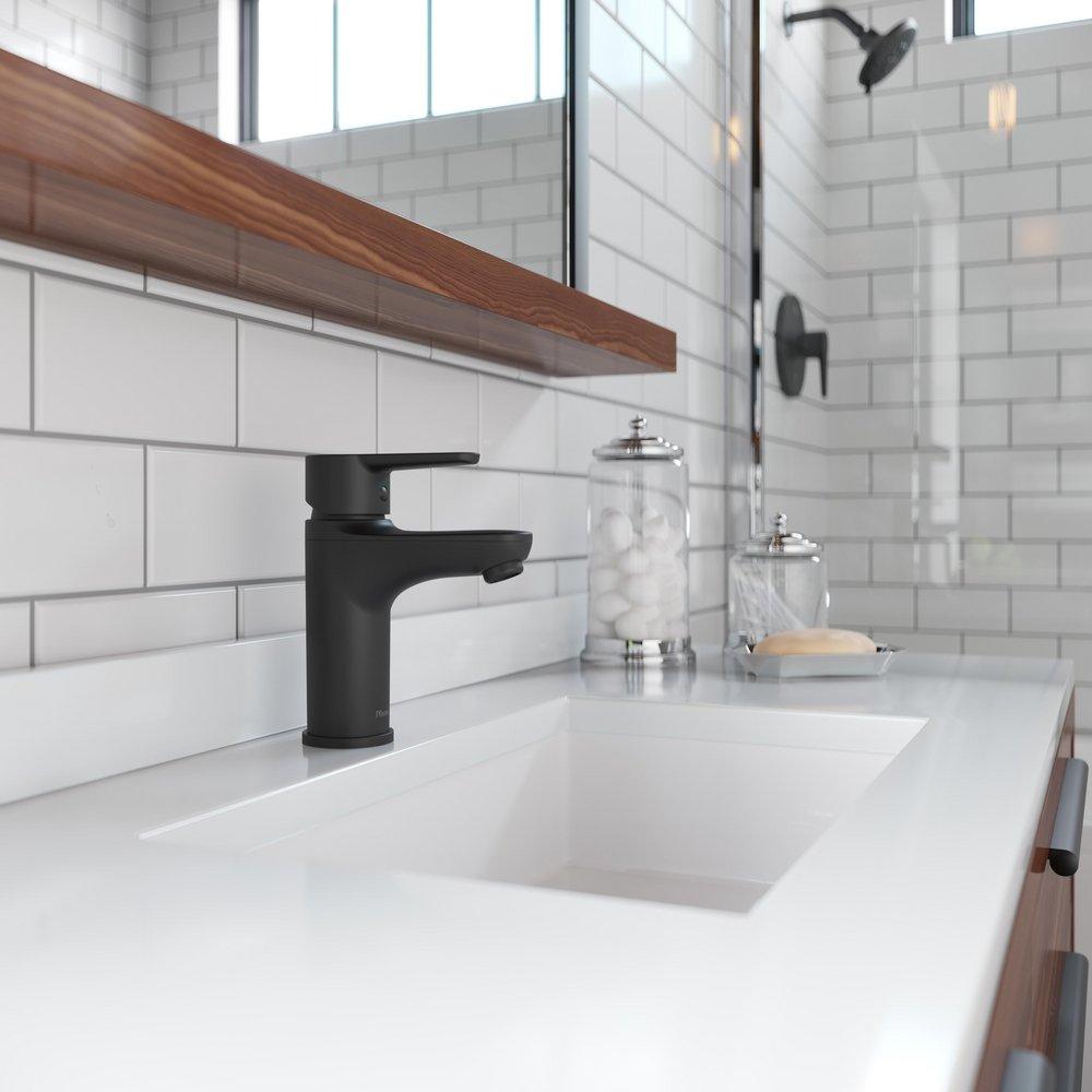 PFISTER Pfister LG142-060B Modern Single Handle Monoblock Bathroom Sink Faucet in Matte Black