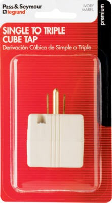 LEGRAND Pass Seymour 1482IBPCC5 Triple Cube Adapter 15A Nema 5-15R
