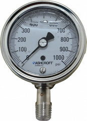 ASHCROFT Ashcroft 94212 Pressure Gauge 0-1000 Psi 2.5in Dial Npt