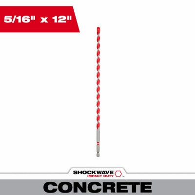 MILWAUKEE Milwaukee 48-20-9017 Carbide Hammer Drill Bit 5/16x12in 3pk