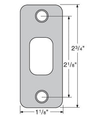 KWIKSET Kwikset 85279-009 Round Corner Deadbolt Strike Satin Nickel