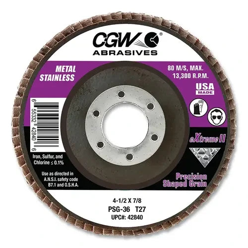 CGW ABRASIVES Cgw Abrasives 42881 4-1/2 x 5/8-11 Plastic Backing Flap DC 40 GT (10/Box)