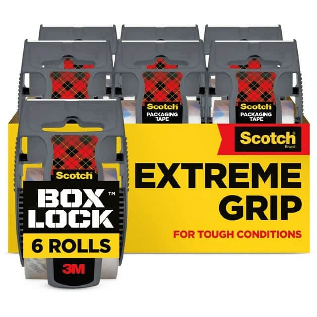 3M 3M MMM1956 Scotch Box Lock Shipping Packaging Tape 1.88 in x 22.2 yd (6 Pack) 1956