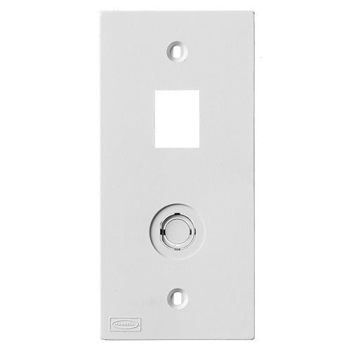 HUBBELL Hubbell Premise Wiring KP2140W 1-gang Coax Jack Faceplate