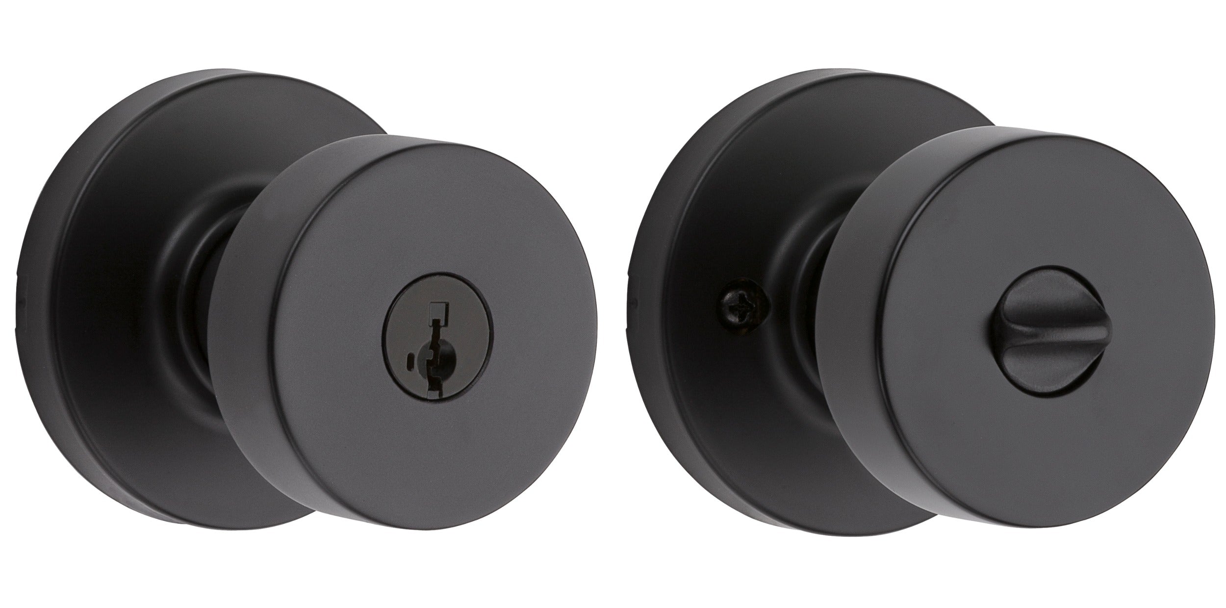 KWIKSET Kwikset 740PSKRDT-514S Pismo Entry Knob Lock Smartkey Matte Black