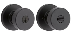 KWIKSET Kwikset 740PSKRDT-514S Pismo Entry Knob Lock Smartkey Matte Black
