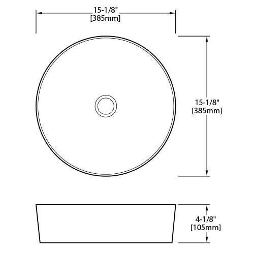 DAKOTA Dakota Plumbing Products DSE-VCV01W Round Vessel Sink