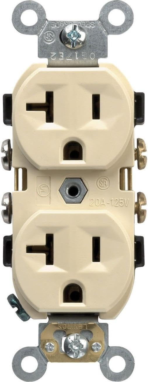 LEVITON Leviton CR20-IS 20 Amp 125 Volt NEMA 5-20R Narrow Body Duplex Receptacle (46 H x 1.56 W x 19 D) Replacement CR20I