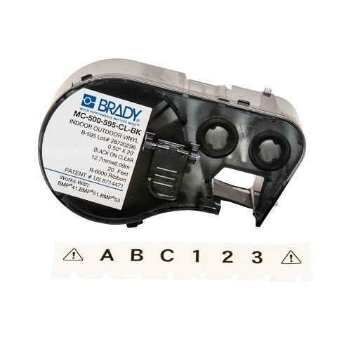 BRADY Brady MC-500-595-CL-BK M Series Label Tape 0.50 in
