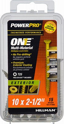 HILLMAN Hillman Fasteners 116802 Exterior Screw 10x2.5 in 15 Pack