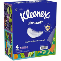 KIMBERLY-CLARK Kimberly-Clark KCC54308 Kleenex Ultra Soft Tissues 3 ply (60/Box, 4/Pack) 54308