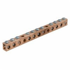 ILSCO D167-12 Copper Neutral Bar, Conductor Range 4-14 Main, 6-14 Tap, 13 Ports