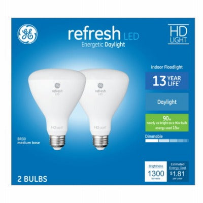 GE G E Lighting 93129077 BR30 Led Reflector Bulb 15W 6 Pack