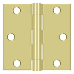 DELTANA Deltana S33U3-R Square Door Hinge 3x3 Bright Brass
