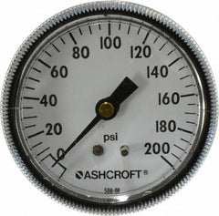 ASHCROFT Ashcroft 662876001477 Pressure Gauge 0-200 Psi 2.5 in Dial