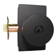 EMTEK Emtek 5123ROUUS19.RLS Round Knob Keyed Entry Flat Black