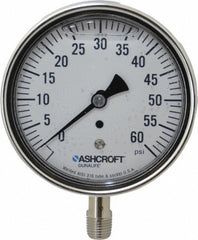 ASHCROFT Ashcroft 94485 Pressure Gauge 0-60 Psi 3-1/2 in Lower Mount