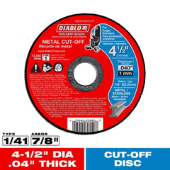 DIABLO Diablo DBD045040101F Type 1 Metal Cut-Off Wheel (4-1/2 in x 0.040 in x 7/8 in)