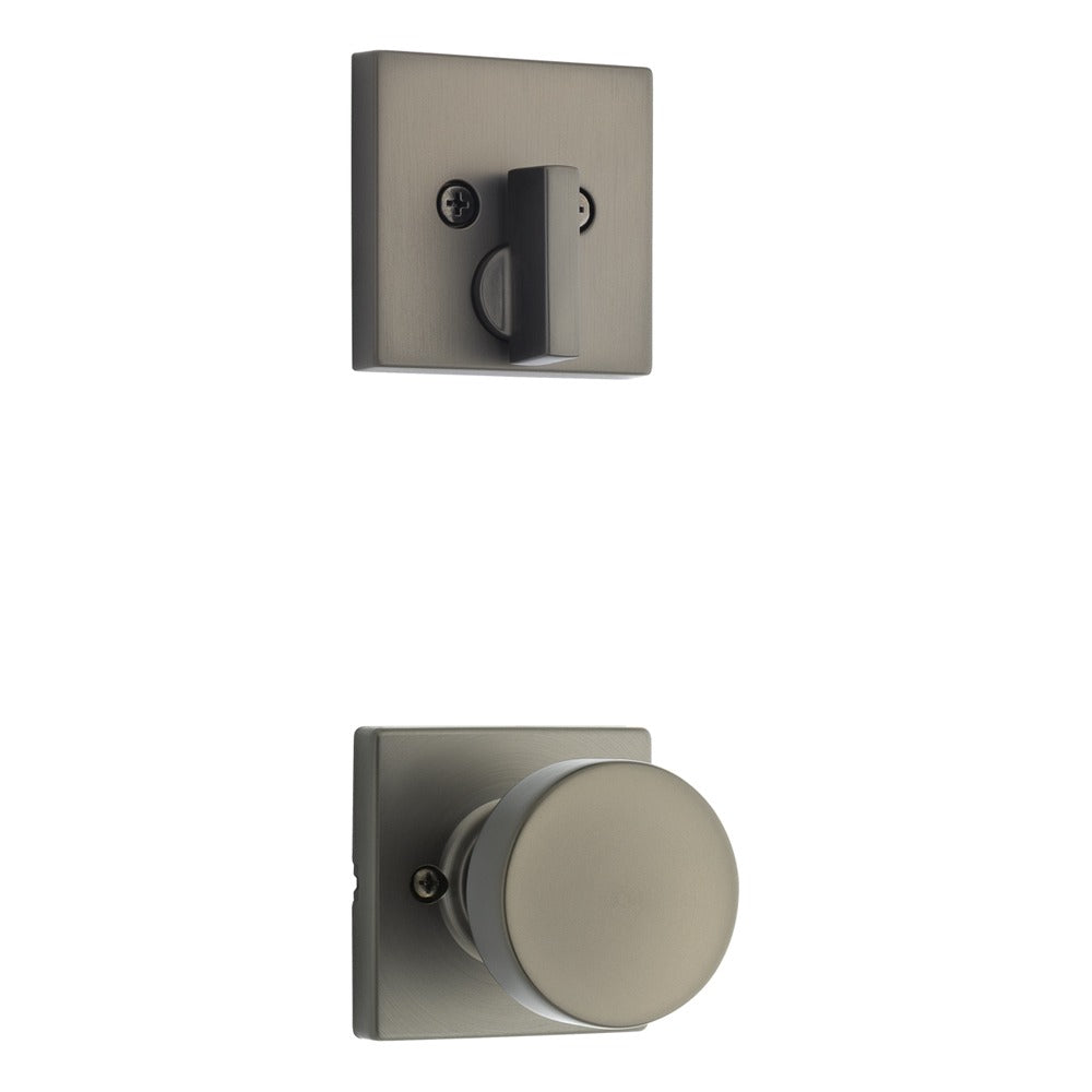 KWIKSET Kwikset 971PSKSQT-18G Pismo Knob Trim Square Rose Gunmetal