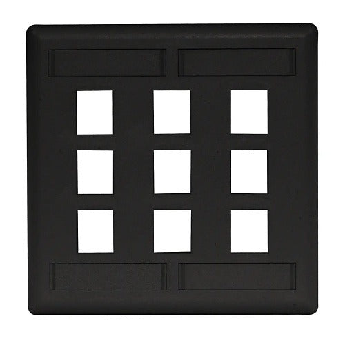 HUBBELL Hubbell Premise Wiring IFP29BK Wall Plate 2-gang 9-port