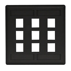 HUBBELL Hubbell Premise Wiring IFP29BK Wall Plate 2-gang 9-port