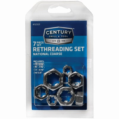 CENTURY DRILL & TOOL Century Drill Tool 92931 7pc Rethreading Die Set Fractional