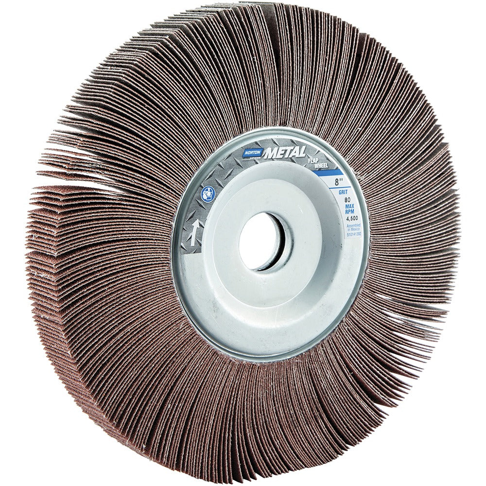 NORTON Norton 63642502698 Flap Wheel 80 Grit 8x1 in Aluminum Oxide
