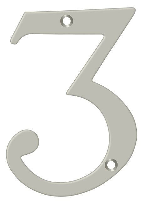 DELTANA Deltana RN4-3U15 4 Inch Solid Brass House Number Satin Nickel
